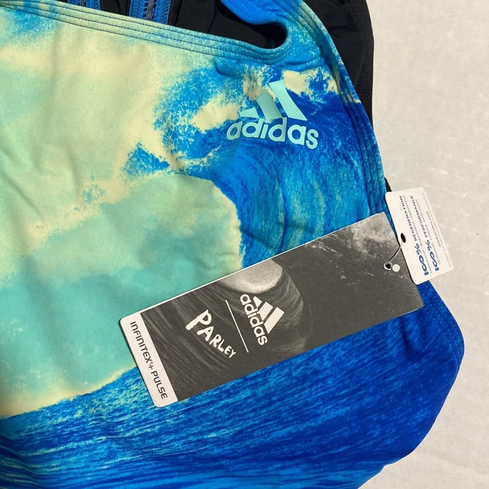 Adidas Swimsuit, size 24 (US), Blue/Black - Picture 4 of 6